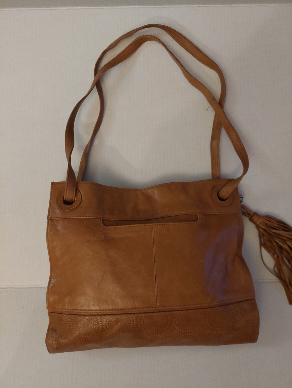 Hobo Internatioal Handbag Purse TAN Bag Leather Fringe - Picture 4 of 5